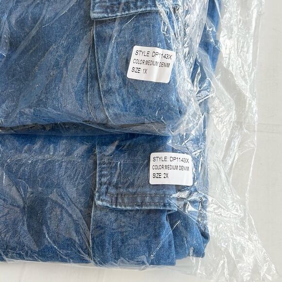 New DAISY Wide Leg Cargo Jeans Women’s Plus SIZE 1X Medium Wash - Picture 9 of 10